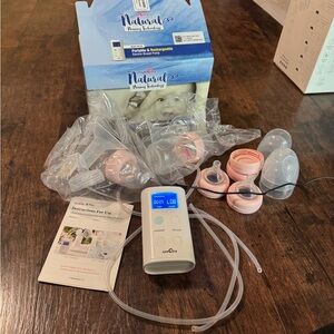 Portable Breast Pump - White and Pink
